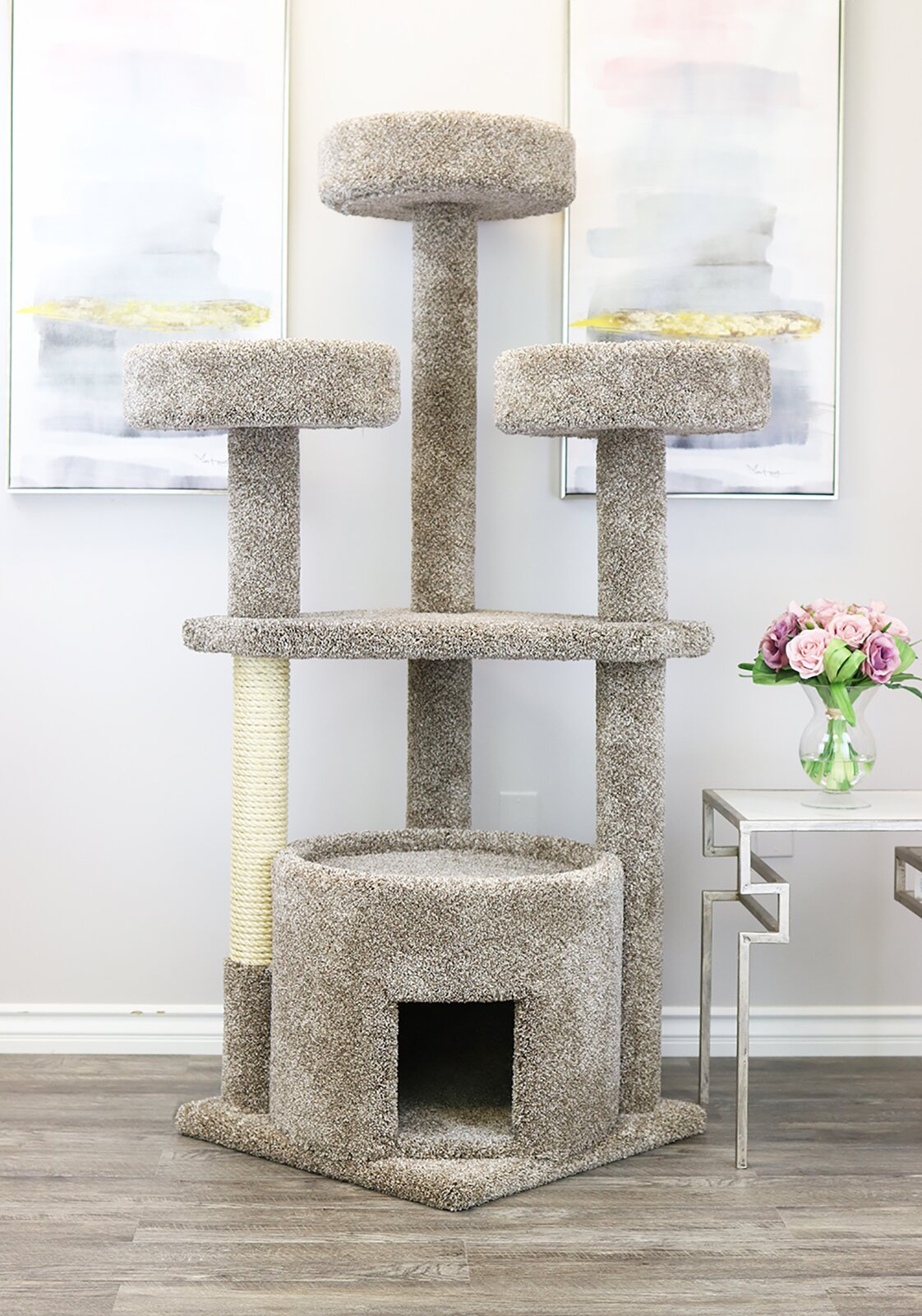 预发布站点、【Pet】65" Maine Coon House Cat Condo、-12345