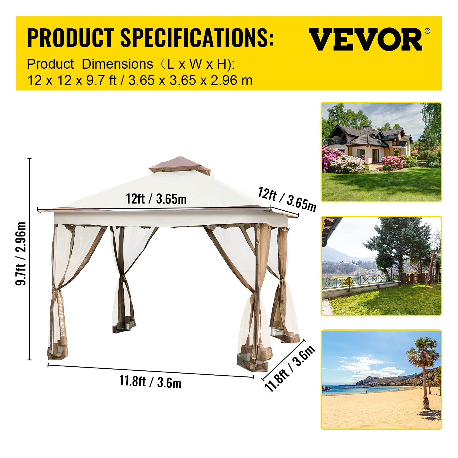 预发布站点、【Gazebo】Happybuy 12x12ft Outdoor Pop-Up Canopy Gazebo Starter Kit、mysite-12345