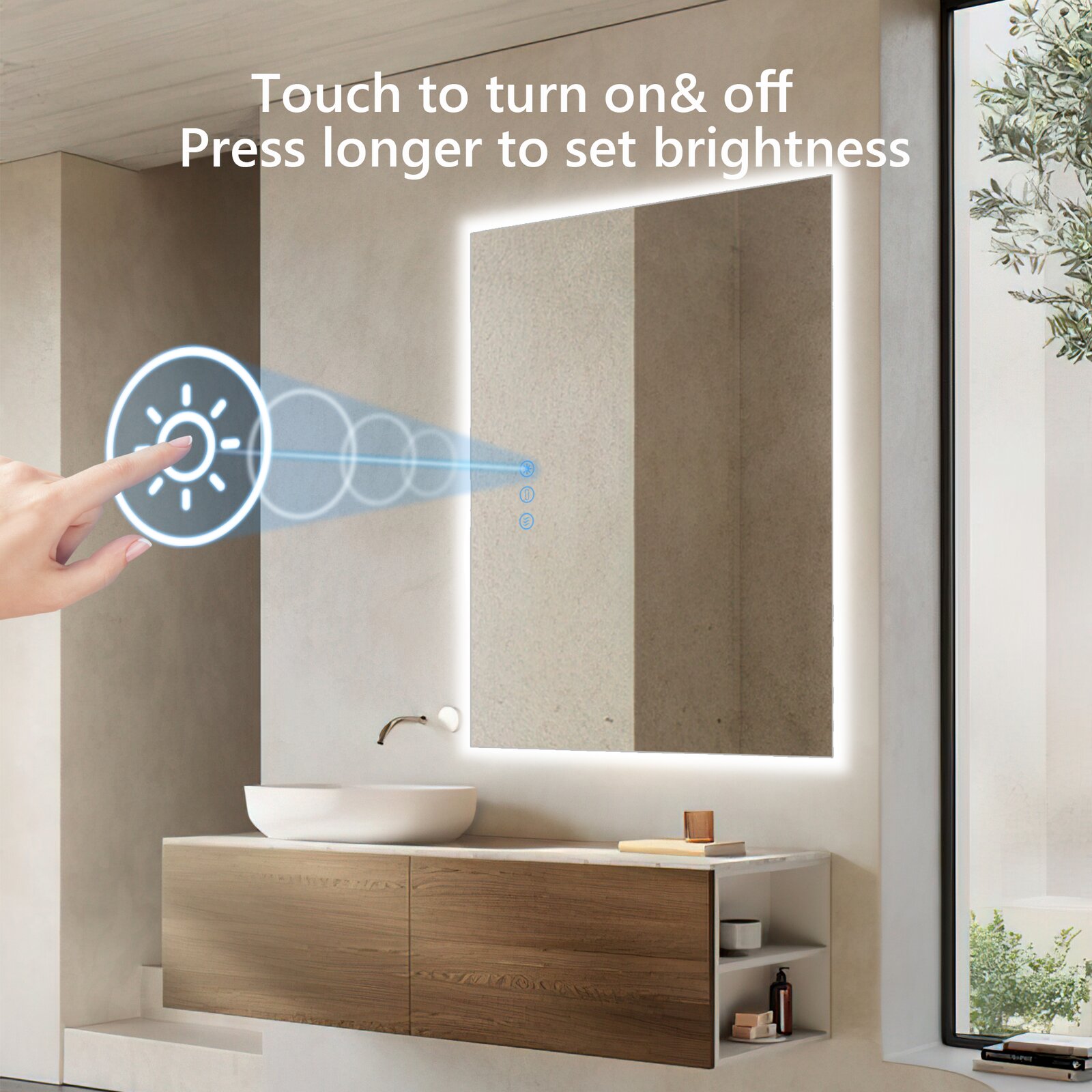 预发布站点、【Home Improvement】Bronson Rectangle LED Wall Mirror、-12345