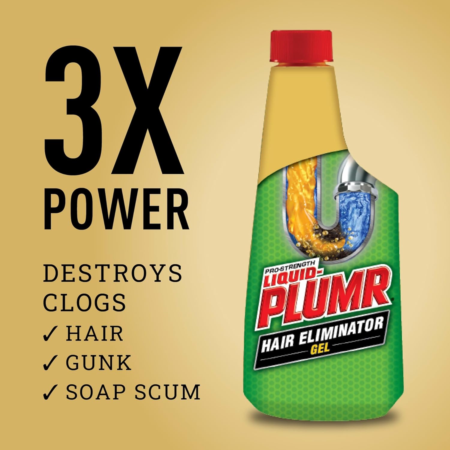 Liquid-Plumr Pro-Strength Hair Eliminator Gel Clog Remover, Hair Clog Remover and Drain Opener, Safe for All Septic Systems and Pipes, 16 fl. oz. Bottle111mysite