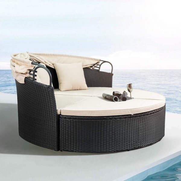 预发布站点、【Furniture】66” Wide Outdoor Wicker Patio Daybed with Cushions、mysite-12345