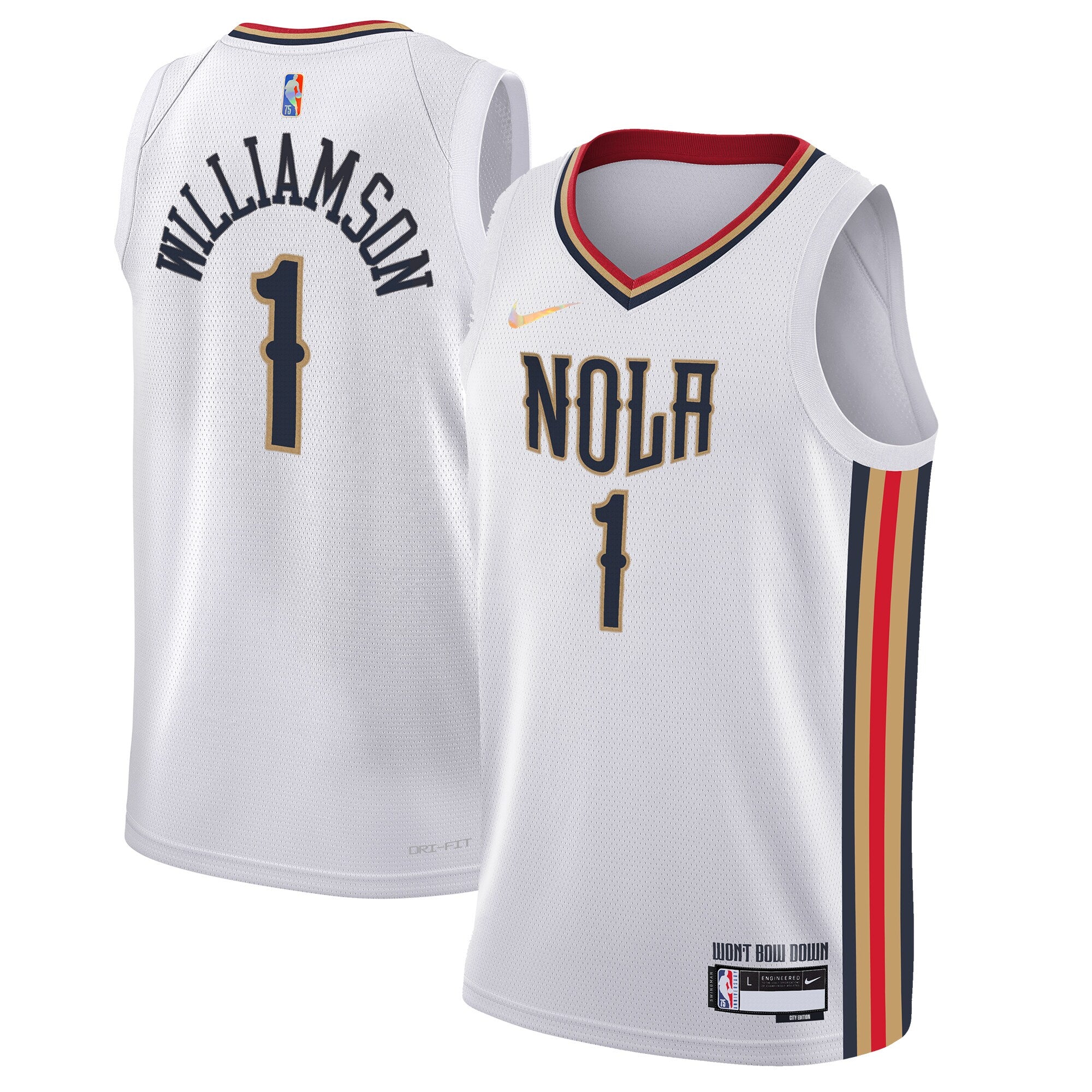 预发布站点、Zion Williamson New Orleans Pelicans Youth 2021/22 Swingman Jersey - City Edition - White、FF-CUSTOM-12345