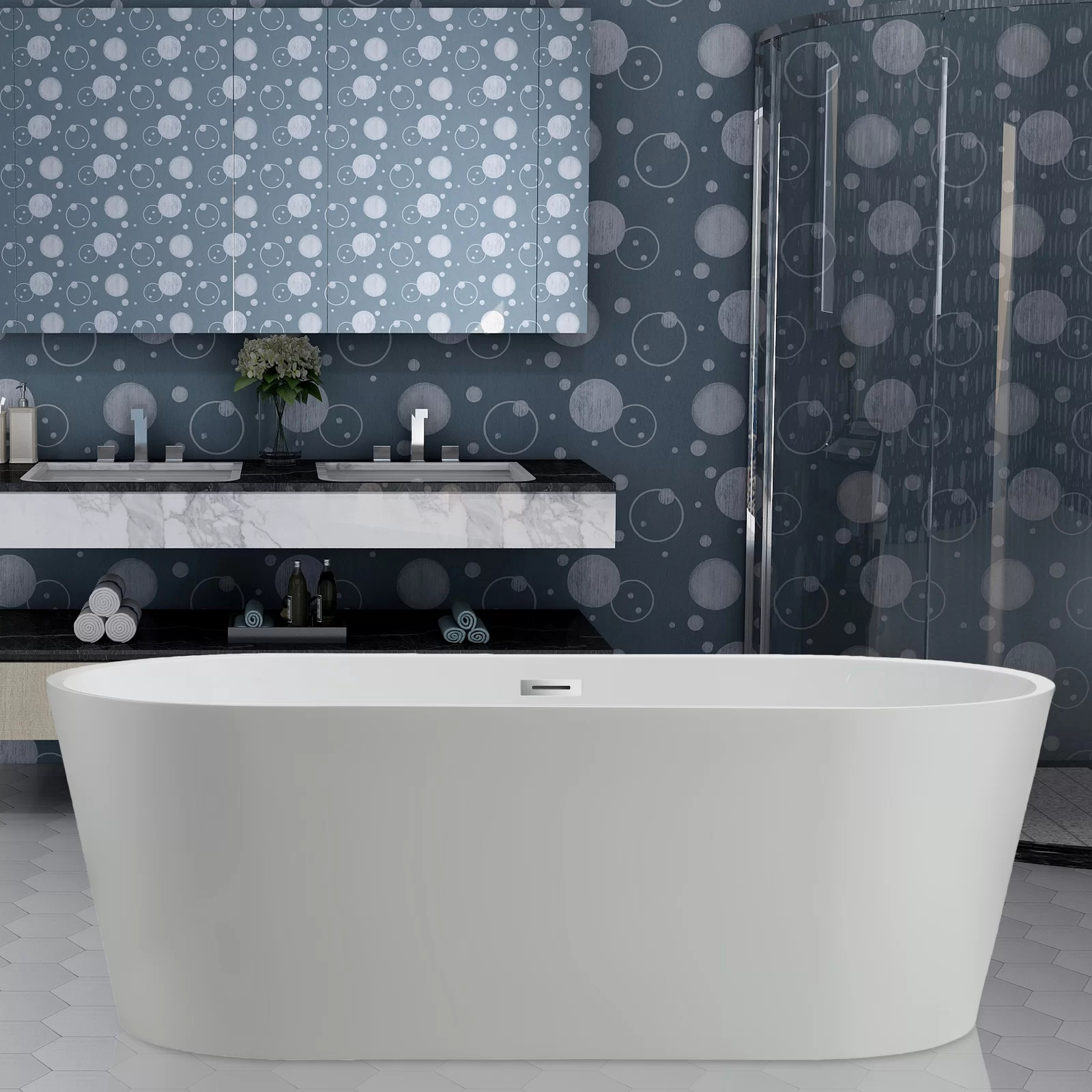 预发布站点、【Home Improvement】59" x 30" Freestanding Soaking Acrylic Bathtub、-12345