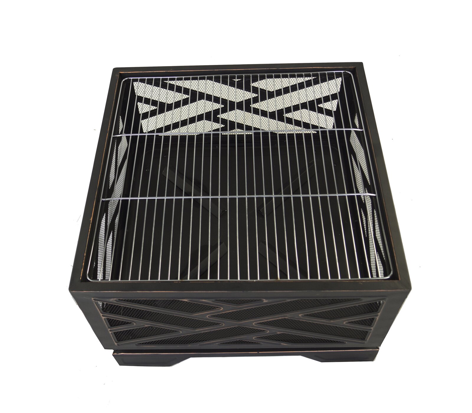 预发布站点、【Sports&Outdoors】Telvin 26'' H x 26'' W Steel Wood Burning Outdoor Fire Pit with Lid、-12345