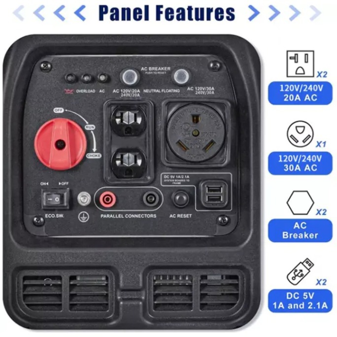 预发布站点、3300W Ultra Quiet Portable Generator, Gas Powered, EPA Compliant、-12345