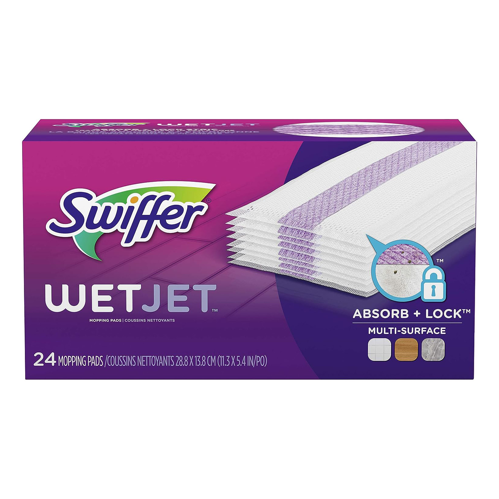 Swiffer WetJet Hardwood Floor Cleaner Spray Mop Pad Refill, Multi Surface, 24 Count111mysite