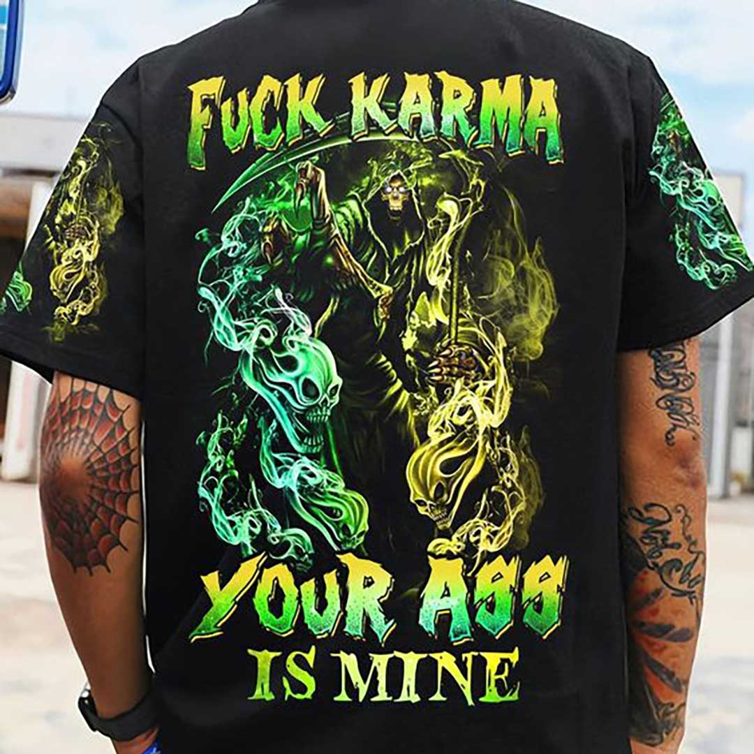 预发布站点、Fck Karma Your Ass Is Mine All Over Print Mens T-Shirt、xsh-12345