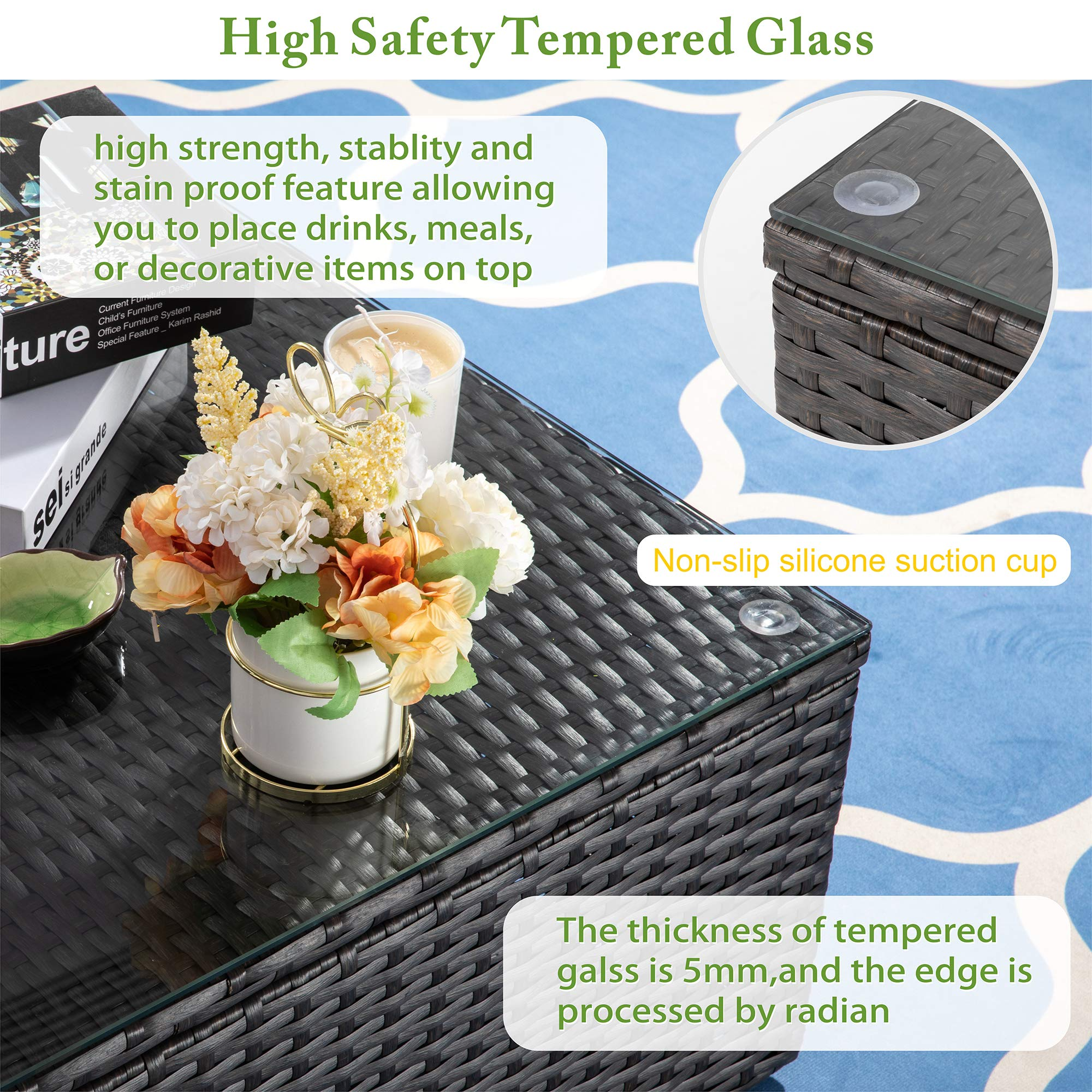 预发布站点、【Furniture】5 Pcs Patio Furniture Sets, All-Weather Brown PE Wicker Outdoor Couch Sectional Patio Set、mysite-12345