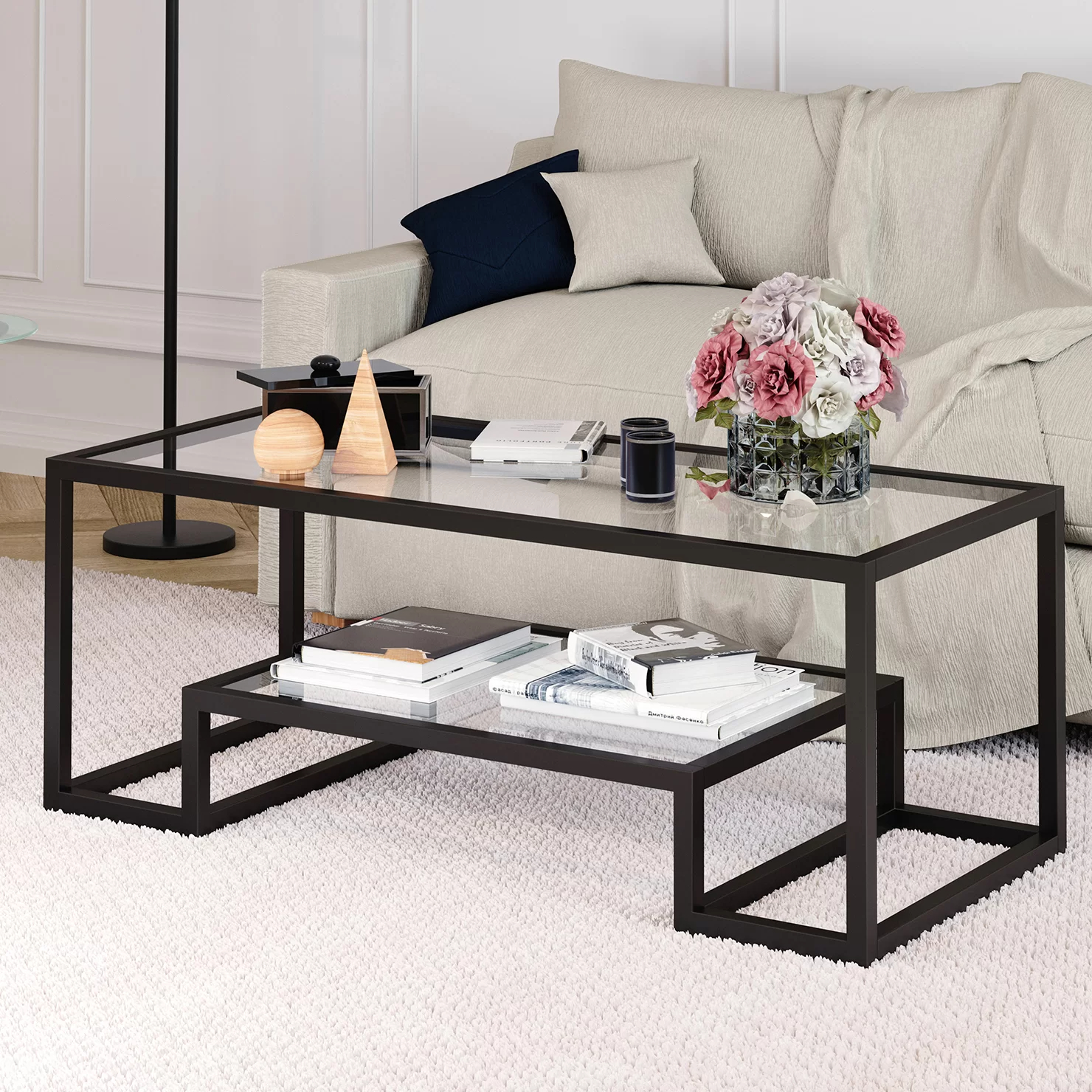 预发布站点、【Furniture】Shumake Frame Coffee Table with Storage、-12345