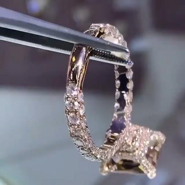 预发布站点、5.15ct Radiant Cut Champagne Engagement Ring in Rose Gold、testother-12345