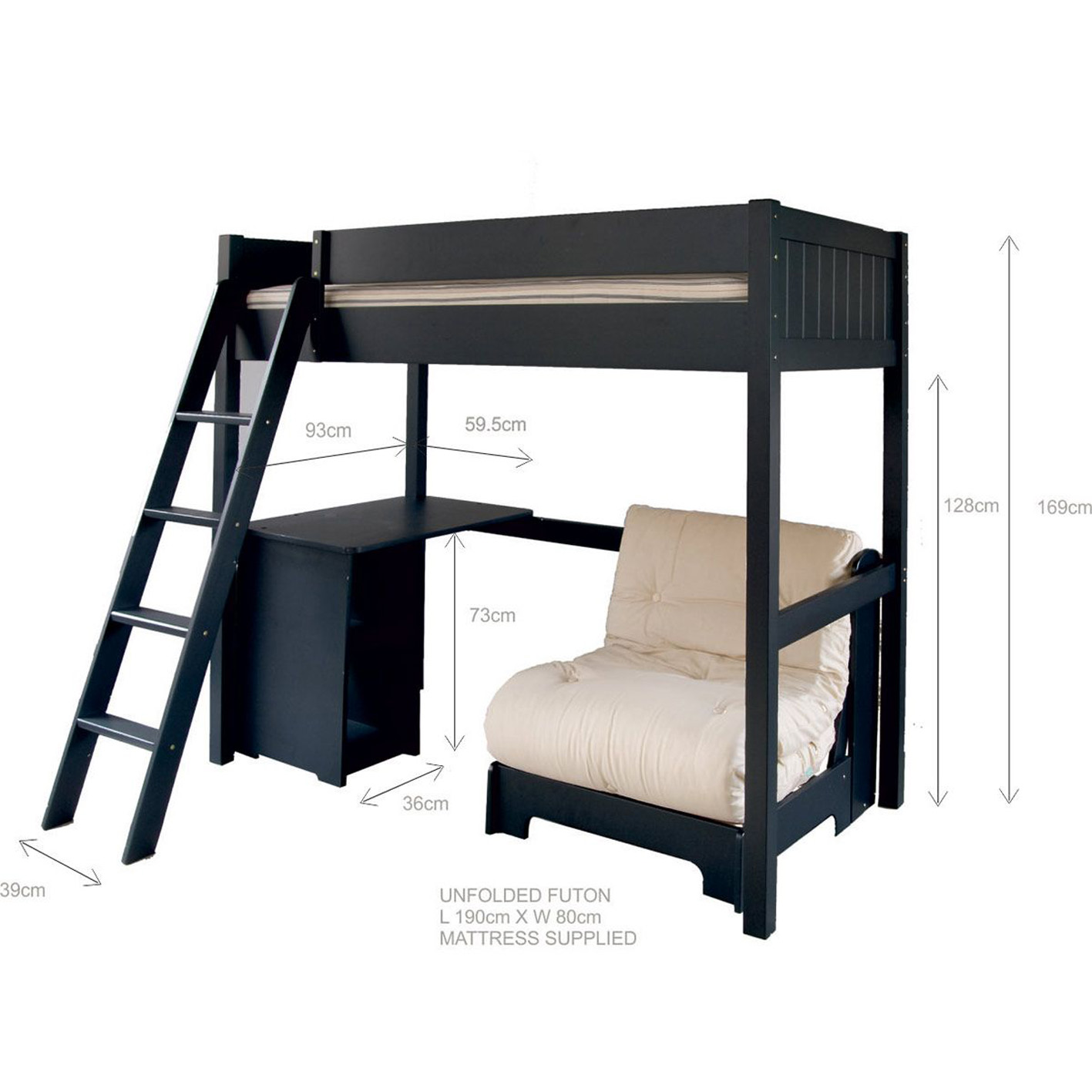预发布站点、【Furniture】FARGO HIGH SLEEPER LOFT BED WITH FUTON AND STORAGE DESK、-12345