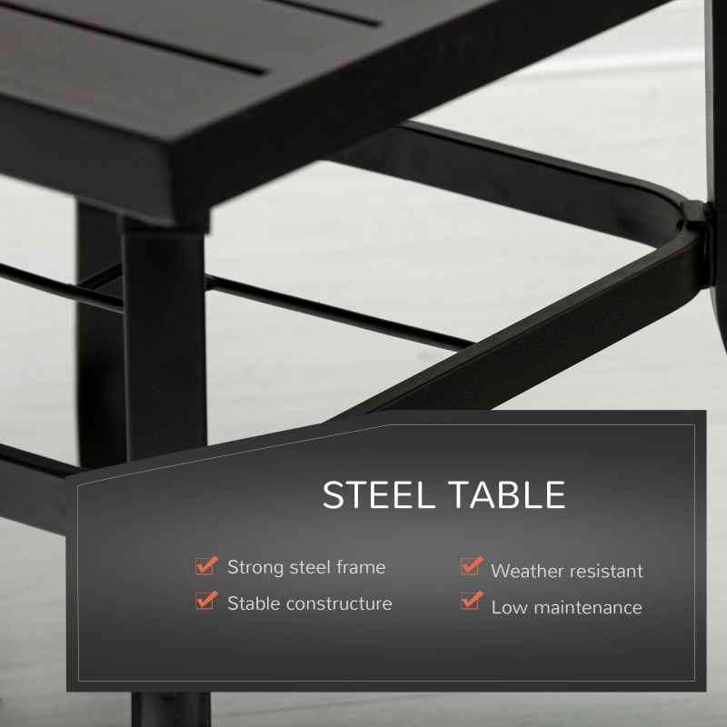 预发布站点、【Furniture】 5 PCs Outdoor Patio Dinning Set for 4 People with Table Modern Stylish Chair Metal Frame, Black、mysite-12345