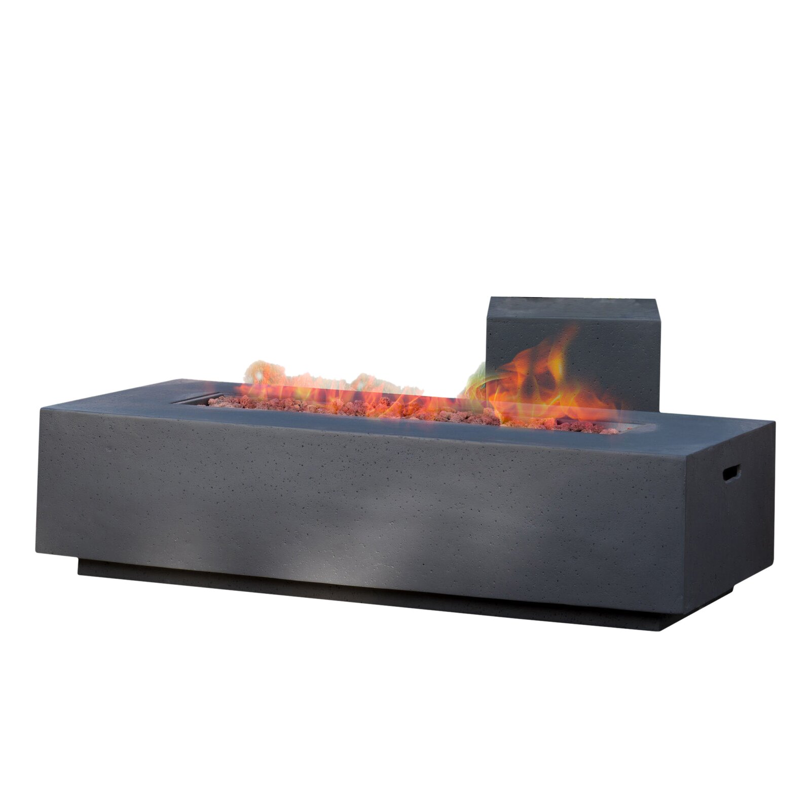 预发布站点、【Sports&Outdoors】Belle 15'' H x 56'' W Concrete Propane Outdoor Fire Pit Table、-12345