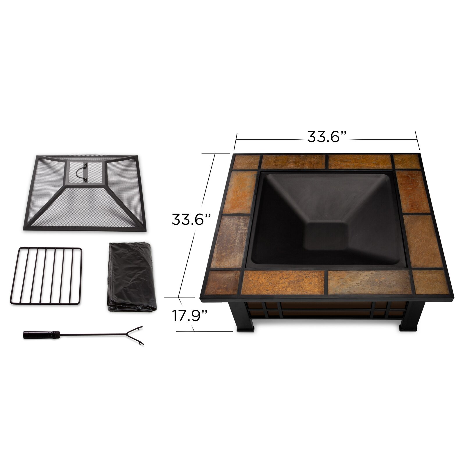 预发布站点、【Sports&Outdoors】Morrison 17.9'' H x 33.6'' W Steel Outdoor Fire Pit Table、-12345