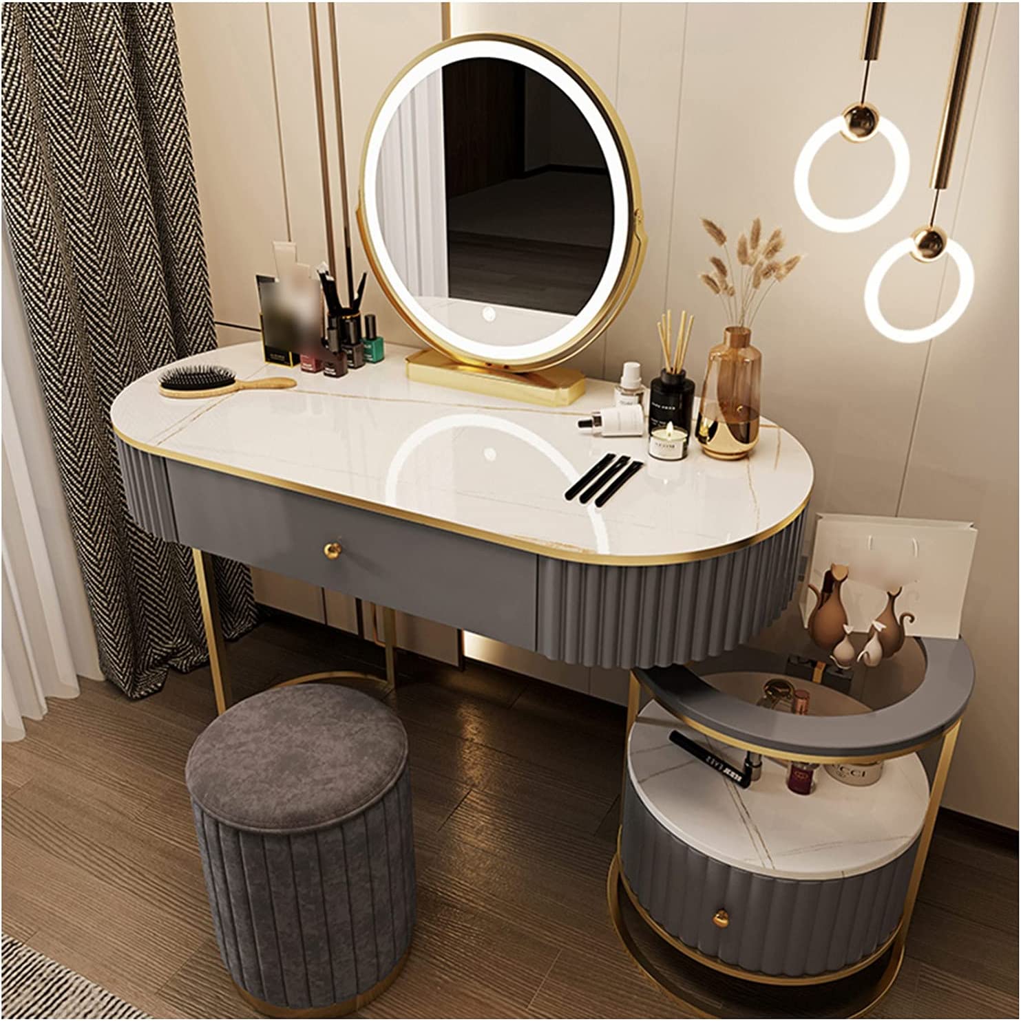 预发布站点、【Furniture】Cosmetic Dressing Table with Mirror, Bedroom Dressing Table Stool Cover, Dressing Table Set、mysite-12345