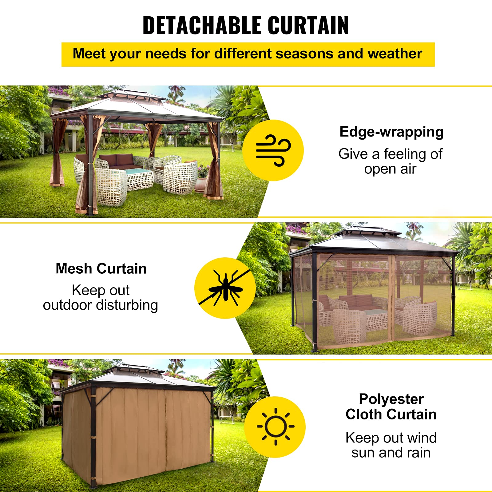 预发布站点、【Gazebo】Hard Top Gazebo 10' x 12' with Netting - Metal Gazebo、mysite-12345