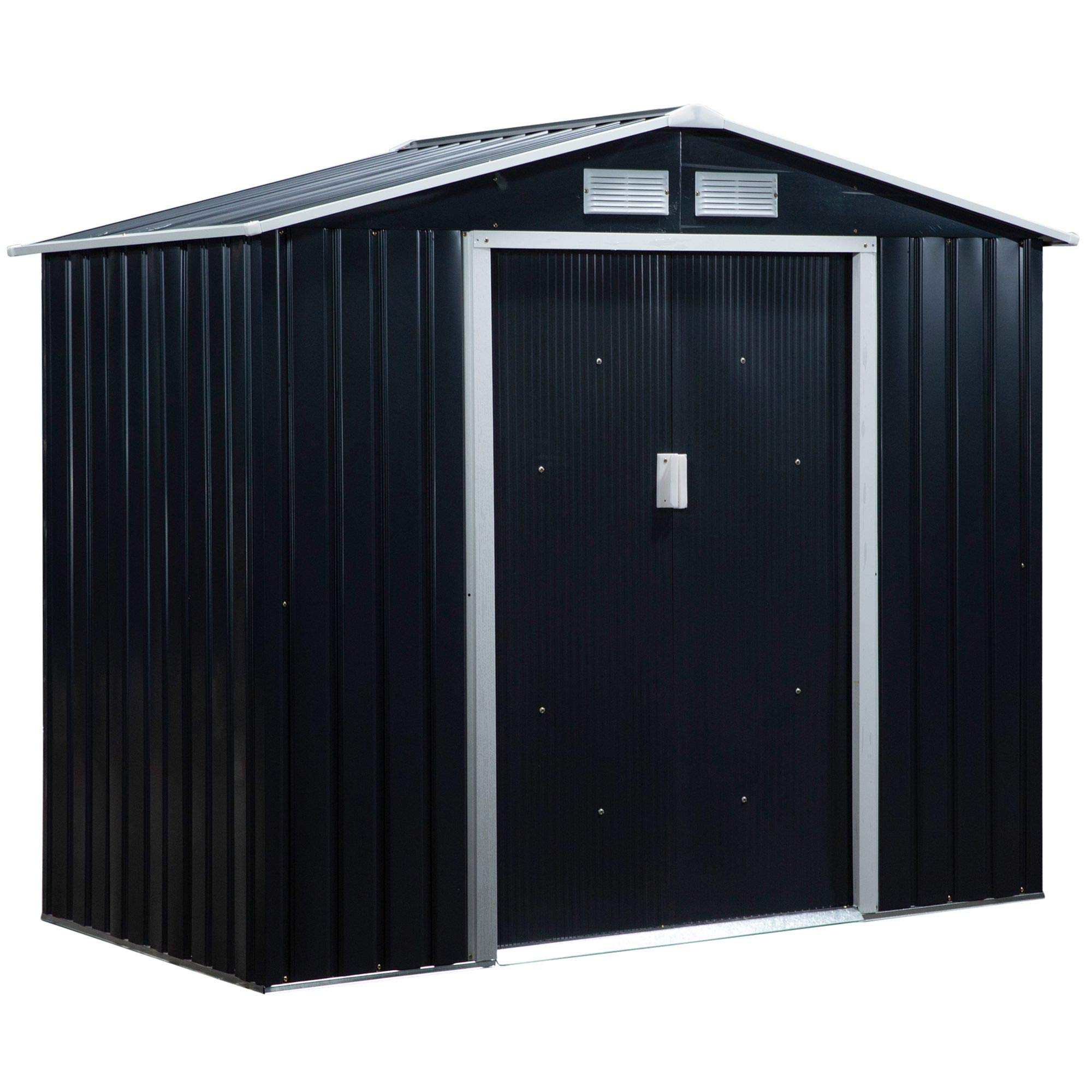 预发布站点、【Storage Shed】7' x 4' x 6' Garden storage shed metal tool shed with floor base and double doors、mysite-12345