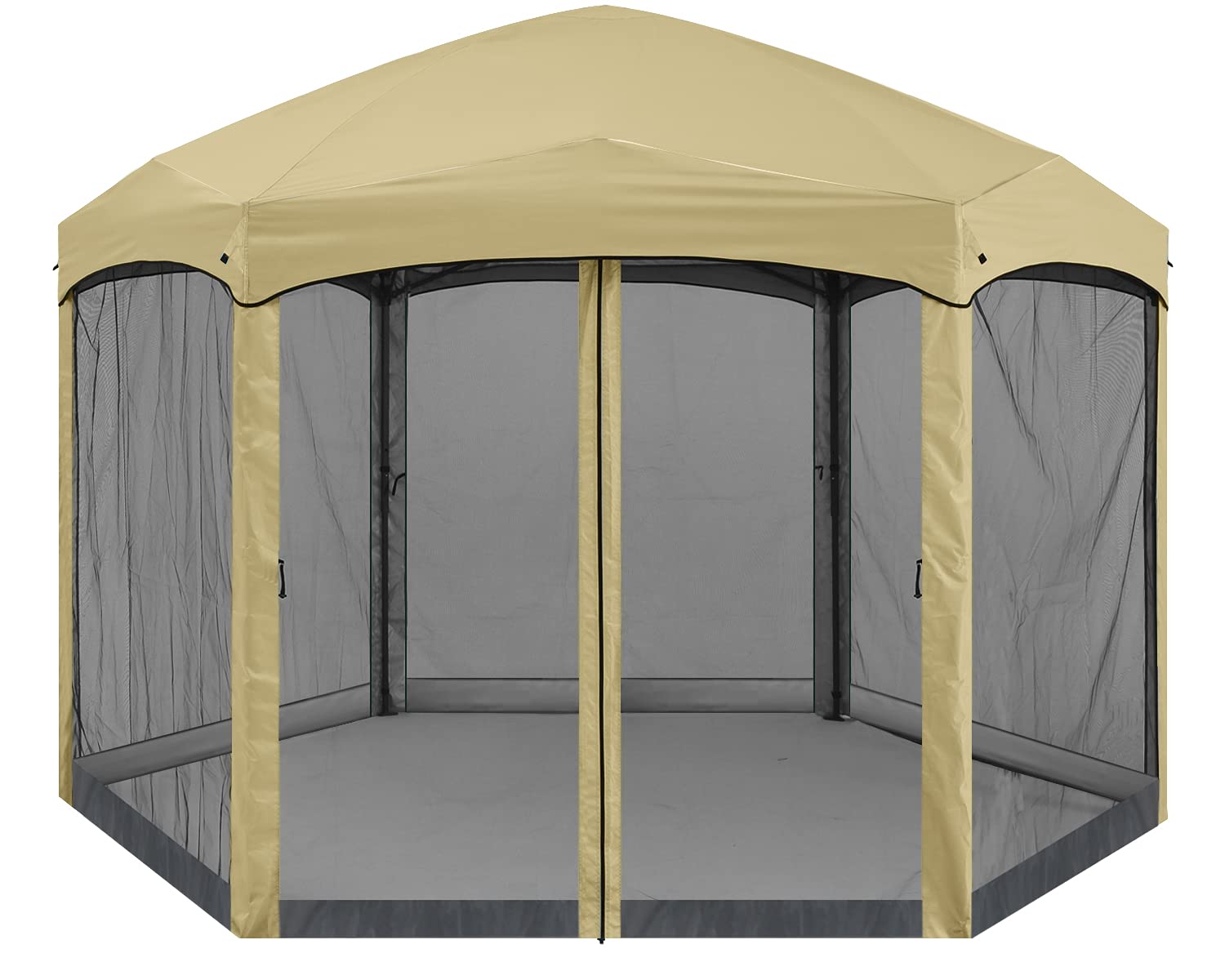 预发布站点、【Gazebo】Pop Up Gazebo 6 Sided Screened Canopy Tent Outdoor Screen House(Beige)、mysite-12345