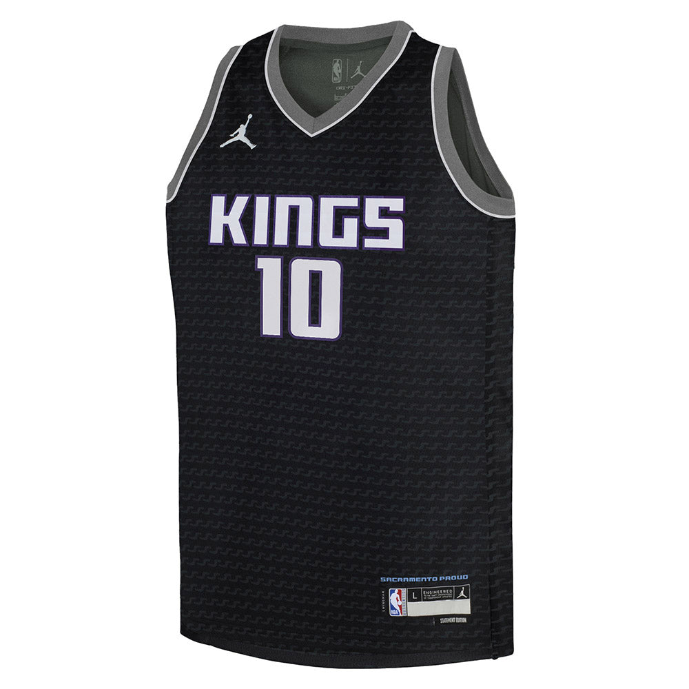 预发布站点、Youth Sacramento Kings Domantas Sabonis Statement Edition Jersey - Black、FF-CUSTOM-12345