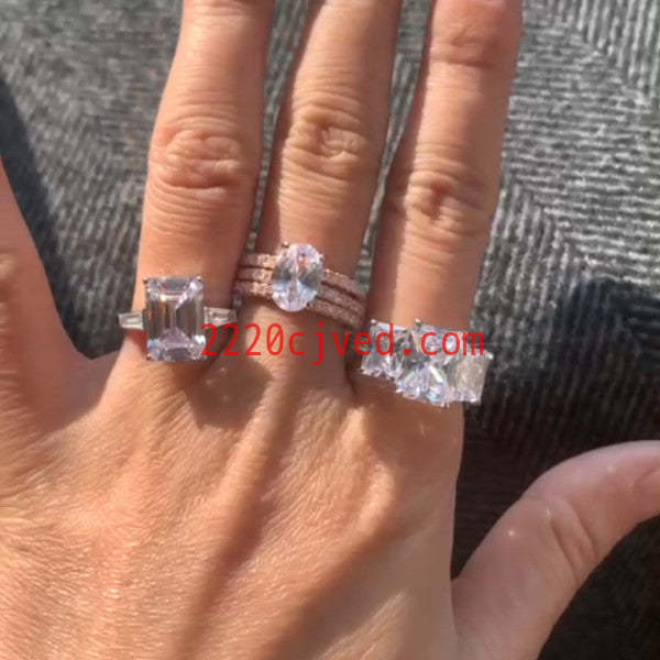 预发布站点、5ct Emerald Cut White Sapphire Engagement Ring、testother-12345