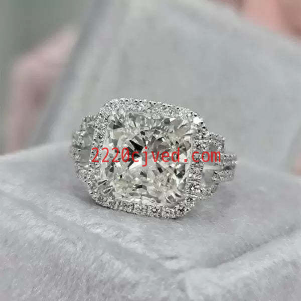 预发布站点、5.4ct Split Shank Cushion Cut Engagement Ring、testother-12345