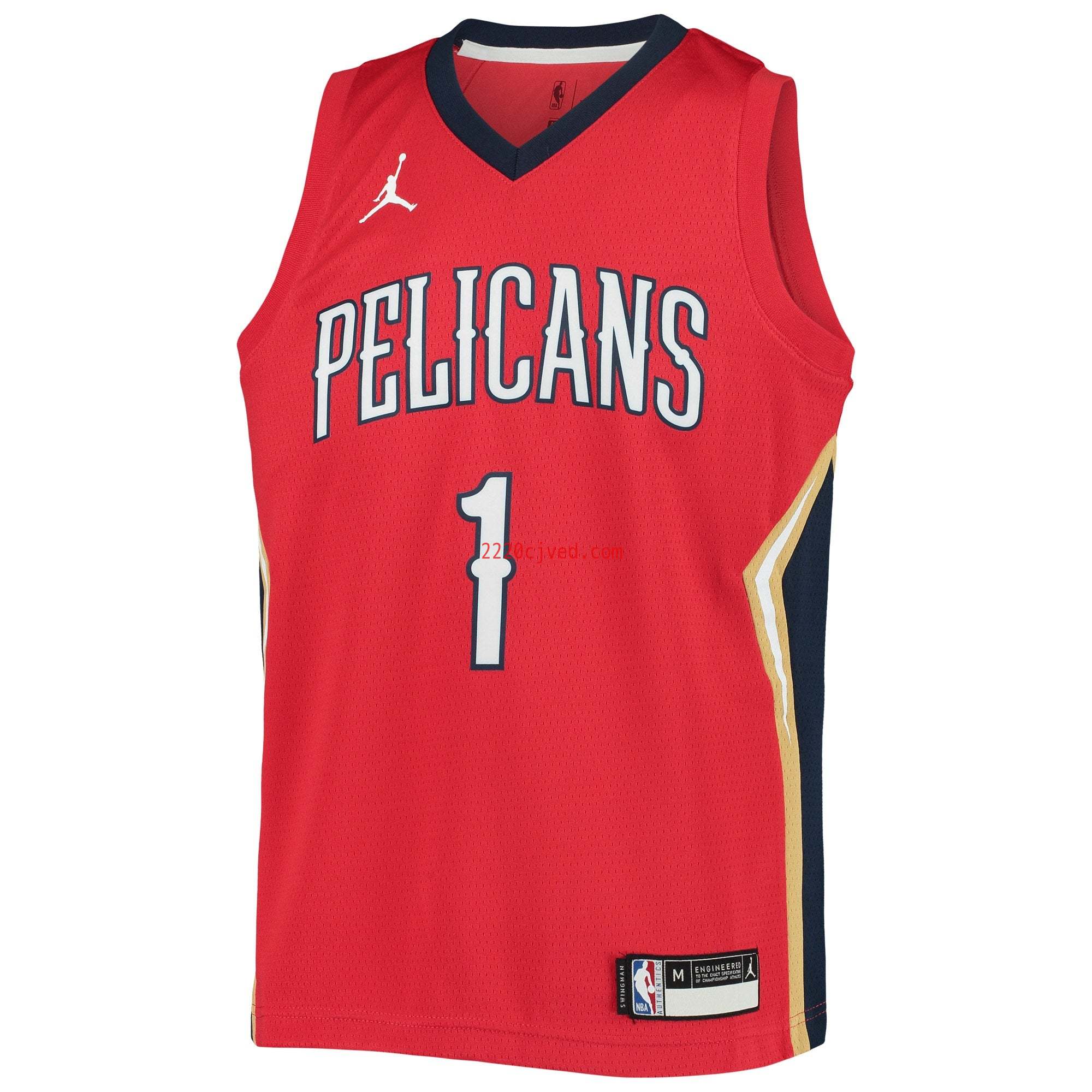 预发布站点、Zion Williamson New Orleans Pelicans Jordans Brand Youth 2020/21 Swingman Player Jersey - Statement Edition - Red、FF-CUSTOM-12345