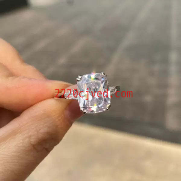 预发布站点、5ct Cushion Cut White Sapphire Engagement Ring、testother-12345