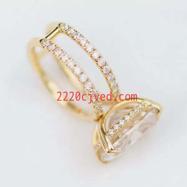 预发布站点、5 Cushion Cut White Sapphire Double Shank Ring in Gold、testother-12345