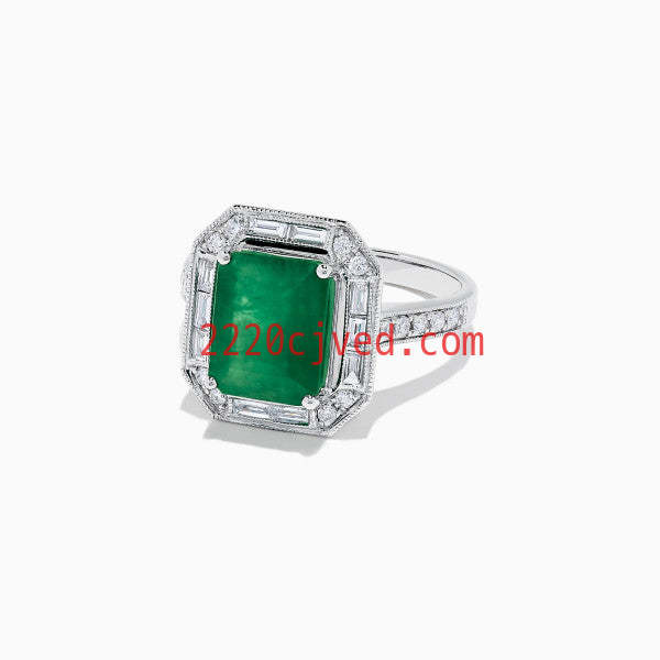 预发布站点、5.2ct Art Deco Halo Emerald Cut Engagement Ring、testother-12345