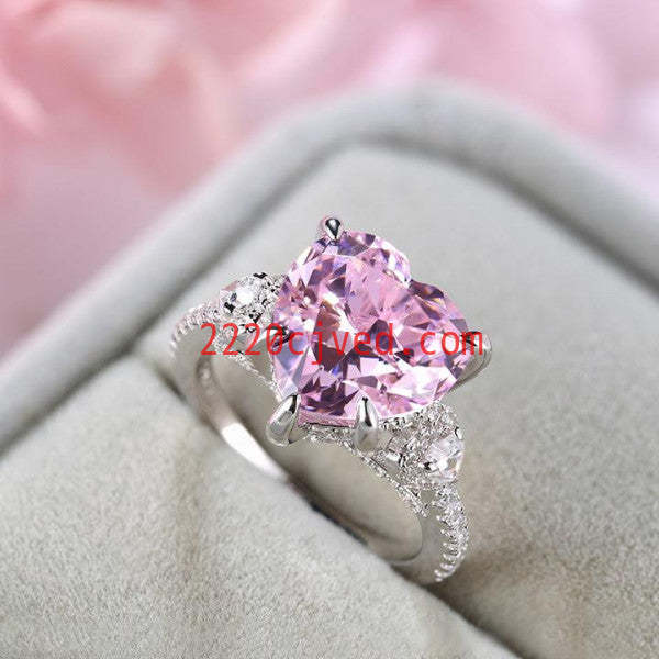预发布站点、5ct Heart Cut Pink Sapphire Engagement Ring、testother-12345