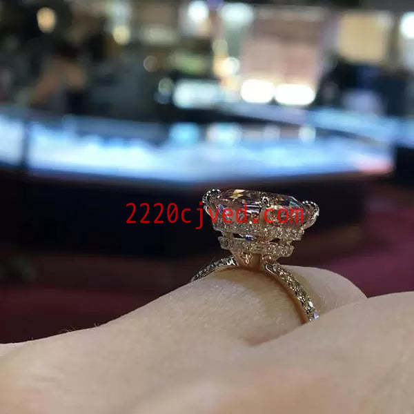 预发布站点、5ct Cushion Cut Engagement Ring in Rose Gold、testother-12345
