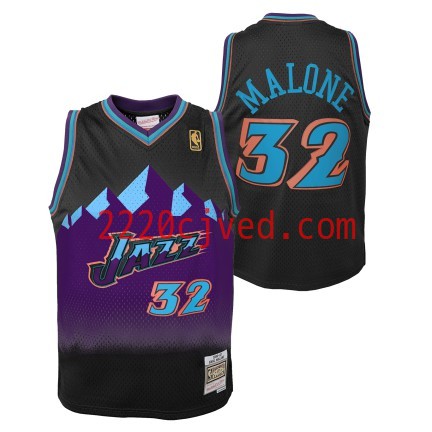 预发布站点、Youth Utah Jazz Karl Malone Mitchell & Ness 1996-97 Hardwood Classics Reload 2.0 Swingman Jersey-Black、FF-CUSTOM-12345