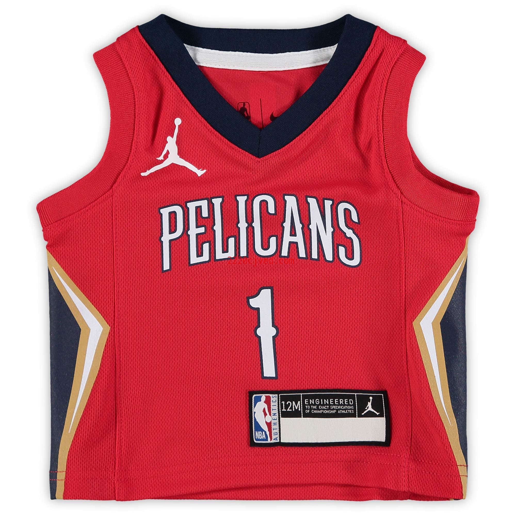 预发布站点、Zion Williamson New Orleans Pelicans Jordans Brand Infant 2020/21 Jersey - Statement Edition - Red、FF-CUSTOM-12345
