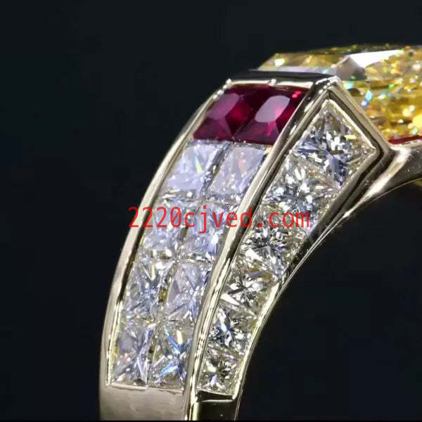 预发布站点、5.6ct Princess Cut Yellow Sapphire Cocktail Ring、testother-12345