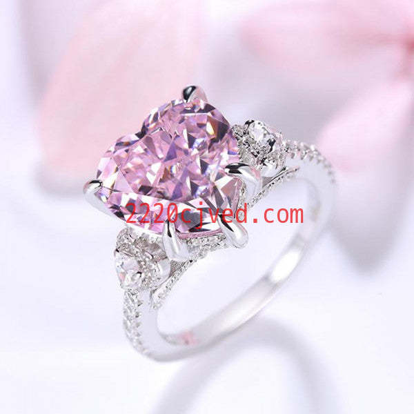 预发布站点、5ct Heart Cut Pink Sapphire Engagement Ring、testother-12345