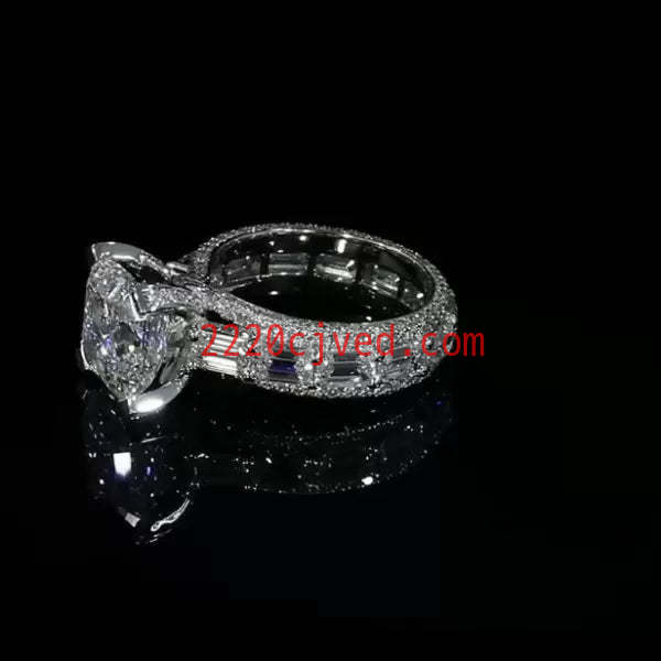 预发布站点、5.06ct Asscher Cut White Sapphire Engagement Ring、testother-12345