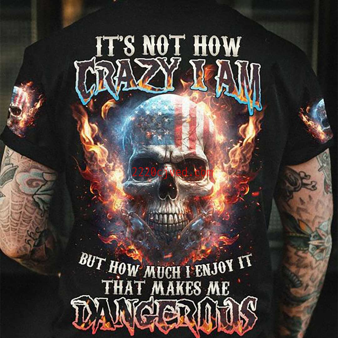 预发布站点、This Makes Me Dangerous American Skull Print Men's T-Shirt、xsh-12345