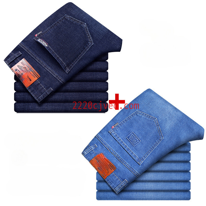 预发布站点、BLUE HARDCORE Qs Woodpecker New Summer Thin Men's Jeans Loose Straight Stretch Plus Size Trousers Middle-aged Business Casual、https://detail.1688.com/offer/860483009075.html-12345