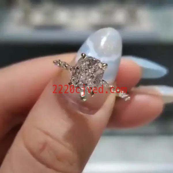 预发布站点、5ct Cushion Cut White Sapphire Ring In Gold、testother-12345