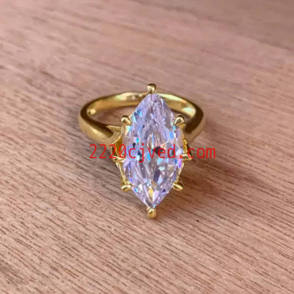 预发布站点、5ct Marquise Cut White Sapphire Engagement Ring in Gold、testother-12345