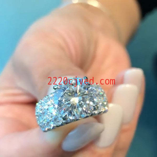 预发布站点、5.15ct Round Cut White Sapphire Stunning Engagement Ring、testother-12345