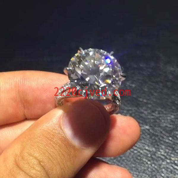 预发布站点、5.5ct Round Cut White Sapphire Engagement Ring、testother-12345