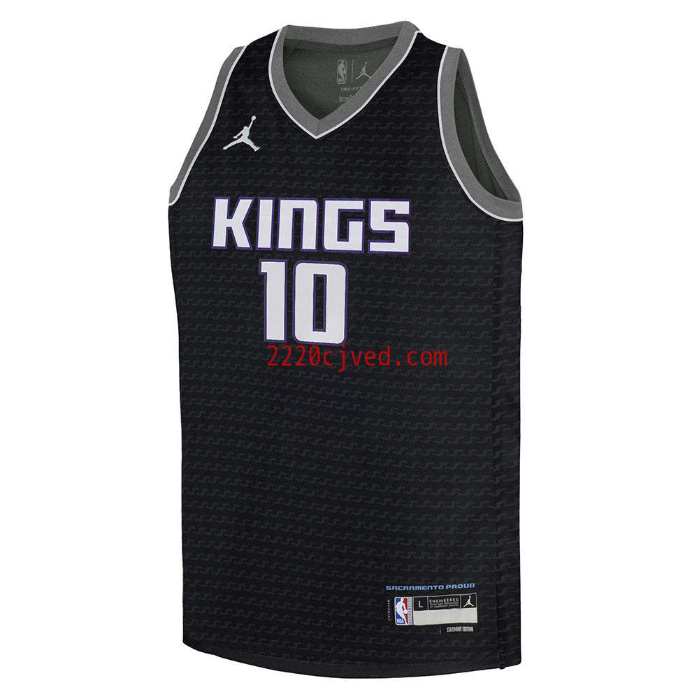 预发布站点、Youth Sacramento Kings Domantas Sabonis Statement Edition Jersey - Black、FF-CUSTOM-12345