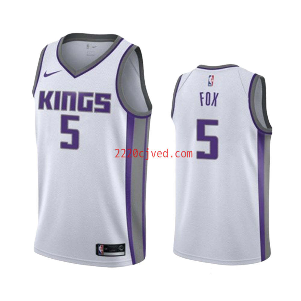 预发布站点、Youth Sacramento Kings De'Aaron Fox Association Jersey - White、FF-CUSTOM-12345