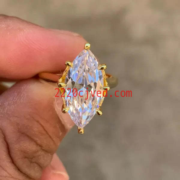 预发布站点、5ct Marquise Cut White Sapphire Engagement Ring in Gold、testother-12345