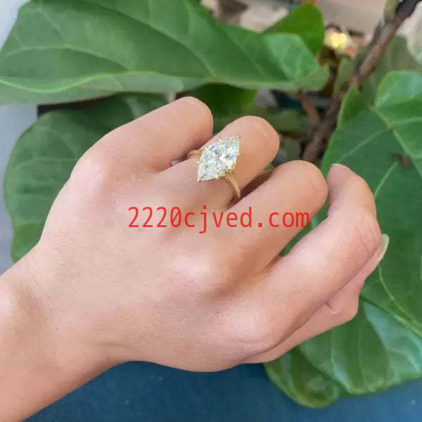 预发布站点、5ct Marquise Cut White Sapphire Engagement Ring in Gold、testother-12345