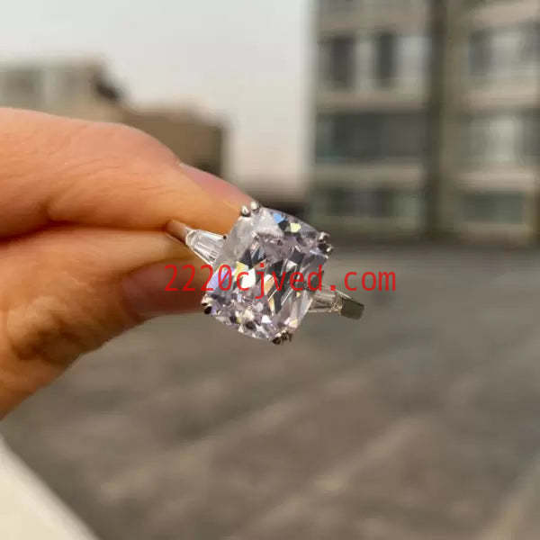 预发布站点、5ct Cushion Cut White Sapphire Engagement Ring、testother-12345