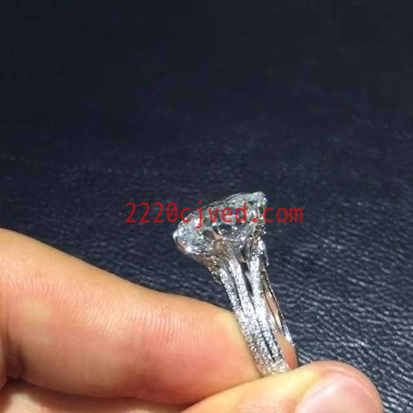 预发布站点、5.5ct Round Cut White Sapphire Engagement Ring、testother-12345