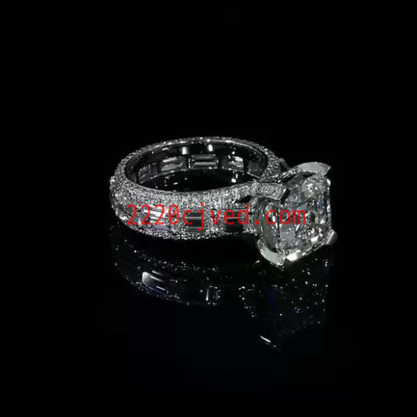 预发布站点、5.06ct Asscher Cut White Sapphire Engagement Ring、testother-12345