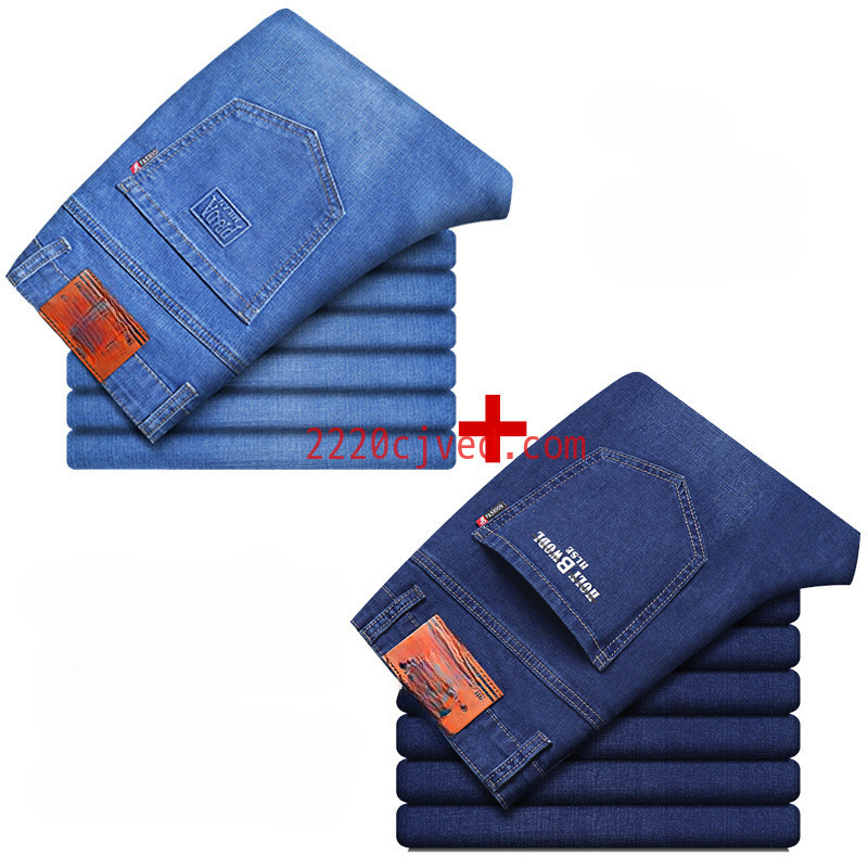 预发布站点、BLUE HARDCORE Qs Woodpecker New Summer Thin Men's Jeans Loose Straight Stretch Plus Size Trousers Middle-aged Business Casual、https://detail.1688.com/offer/860483009075.html-12345